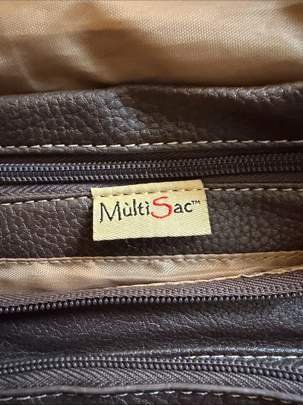 Multi Sac Brown Leather backpack bag